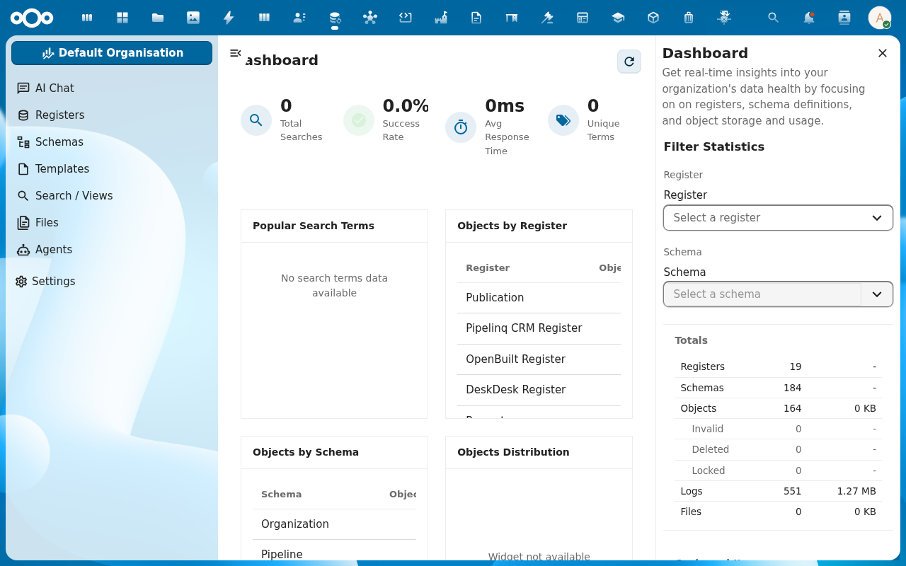 Open Register dashboard
