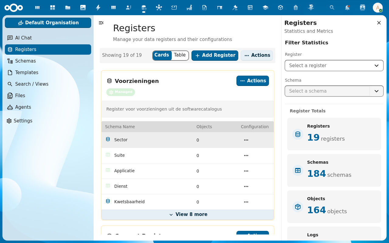 Register detail page