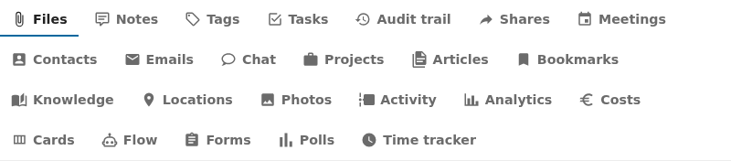 All integration leaves rendered as tabs on an object's Integrations view