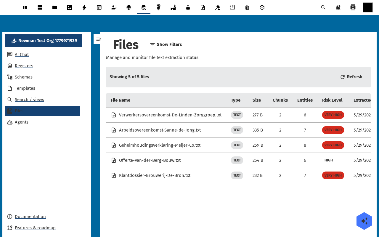 Global Files view