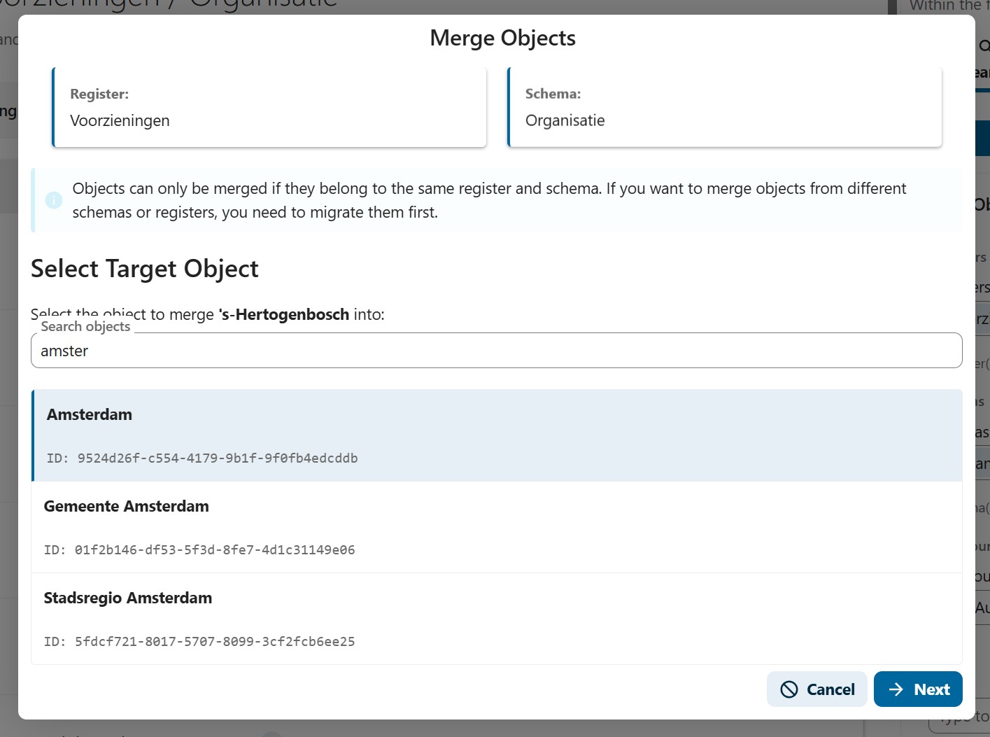 Searching for a target object by name